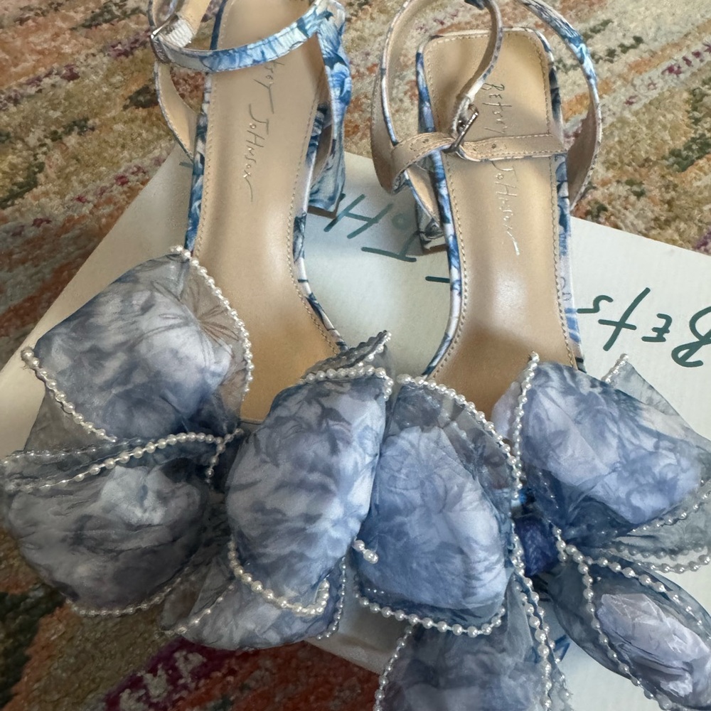 Betsey Johnson Blue Floral Heels